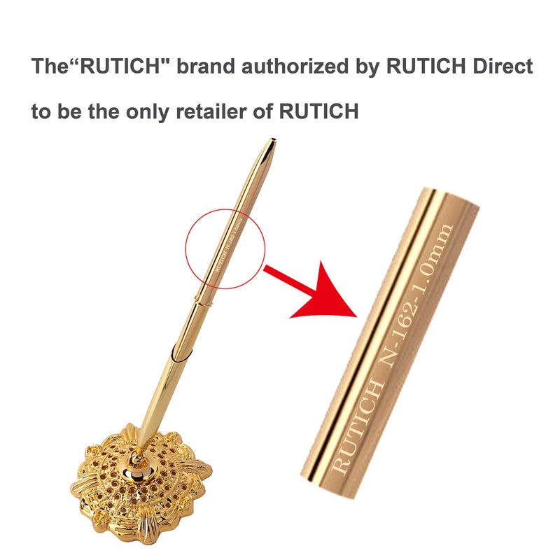 RUTICH Hollow Round Pen Holder Signing Pen Set for Wedding Bridal Engagement Valentine's Day Favors,Golden - Image 5